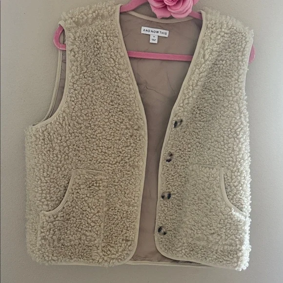 And Now This Cream Sherpa Vest - Cozy Womens Layering Vest - Picture 2 of 6